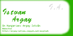 istvan argay business card